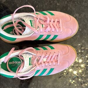 Adidas Gazelle Suede Sneakers in Pink and Green